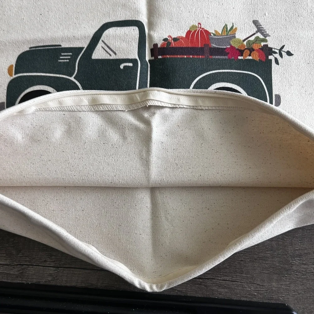 Thirty-One Pillow Cover 18x18‎ Fall Truck Happy Harvest Statement Decor New